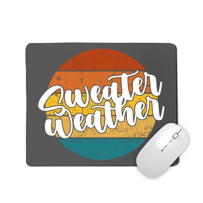 Sweater Weather Retro Vintage Fall Mousepad