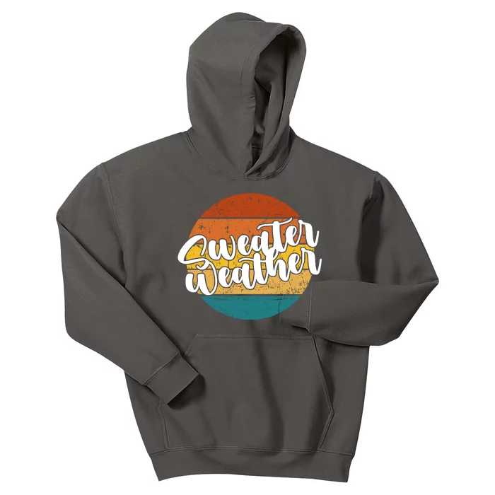 Sweater Weather Retro Vintage Fall Kids Hoodie