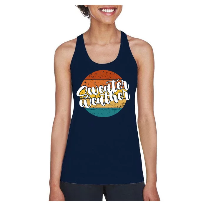 Sweater Weather Retro Vintage Fall Women's Racerback Tank