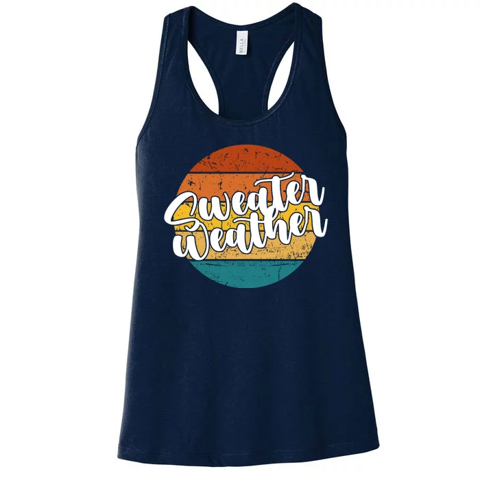 Sweater Weather Retro Vintage Fall Women's Racerback Tank