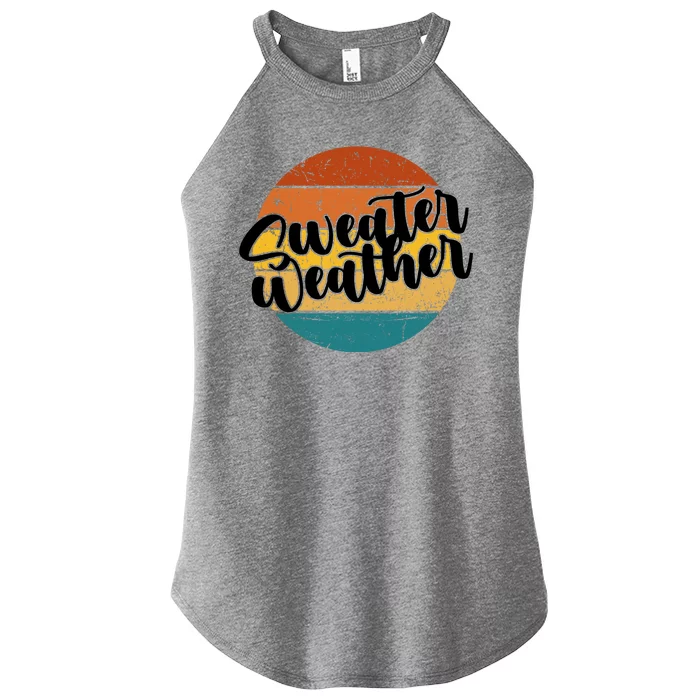 Sweater Weather Retro Vintage Fall Women’s Perfect Tri Rocker Tank