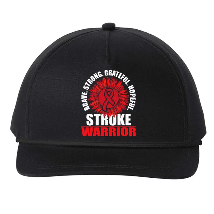 Stroke Warrior Stroke Survivor Red Awareness Ribbon Snapback Five-Panel Rope Hat