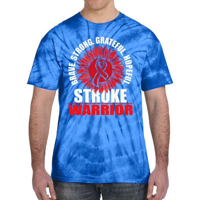 Stroke Warrior Stroke Survivor Red Awareness Ribbon Tie-Dye T-Shirt