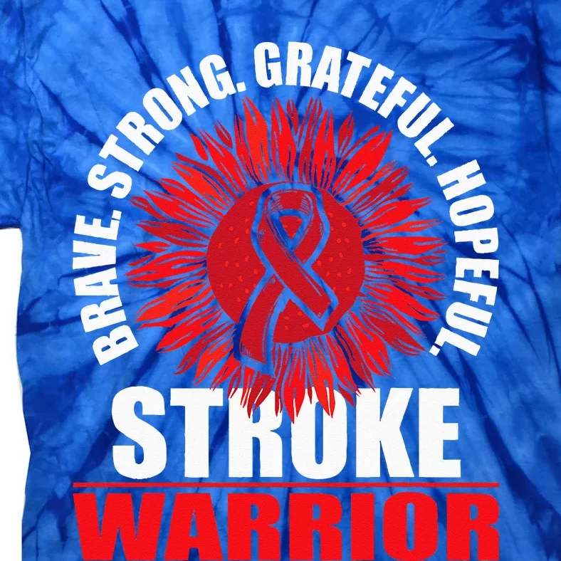 Stroke Warrior Stroke Survivor Red Awareness Ribbon Tie-Dye T-Shirt