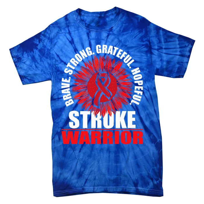 Stroke Warrior Stroke Survivor Red Awareness Ribbon Tie-Dye T-Shirt