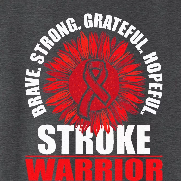 Stroke Warrior Stroke Survivor Red Awareness Ribbon Women's Crop Top Tee