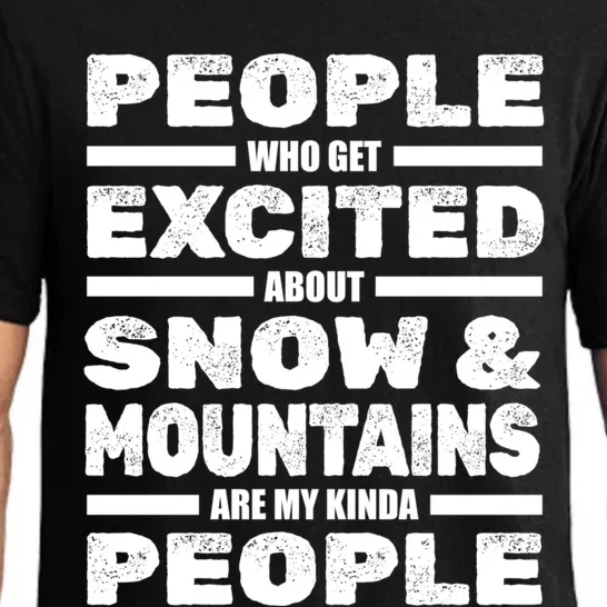 Skiing Winter Sports Cool Gift Skier Ski Snow Mountains Skiing Gift Pajama Set