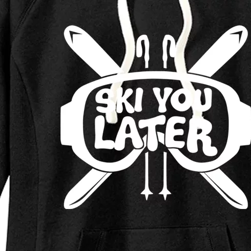 Skiing Winter Sports Gift Skier Ski Mountains Skiing Great Gift Women's Fleece Hoodie