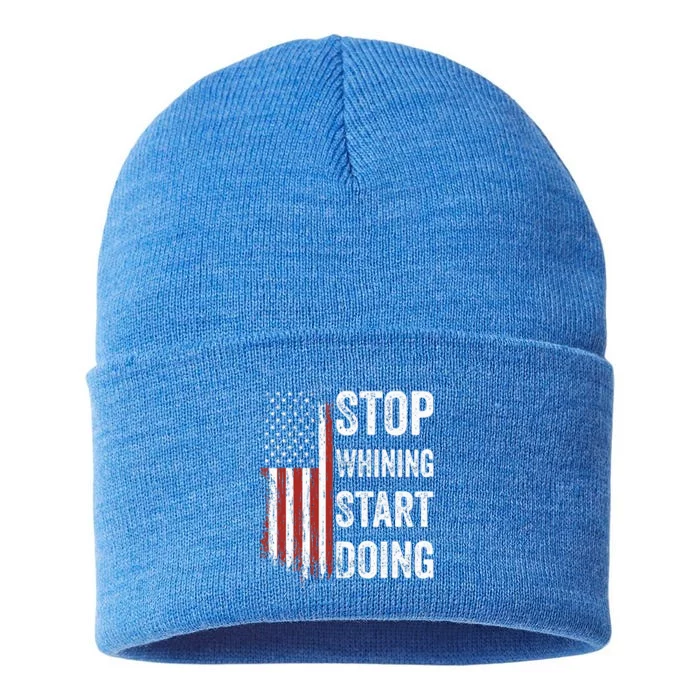 Stop Whining Start Doing Motivational Workout Motivation Sustainable Knit Beanie