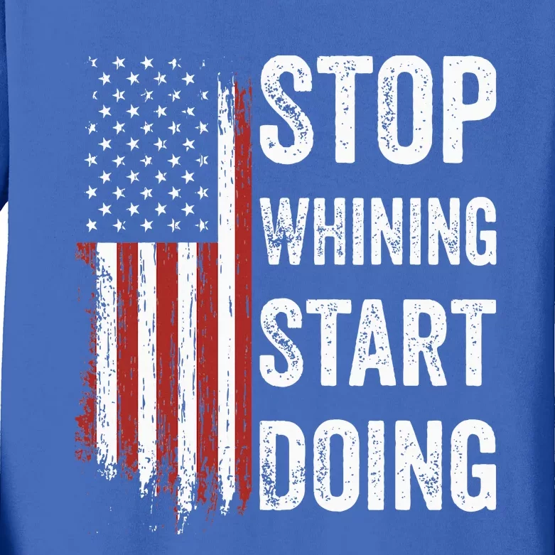 Stop Whining Start Doing Motivational Workout Motivation Kids Long Sleeve Shirt