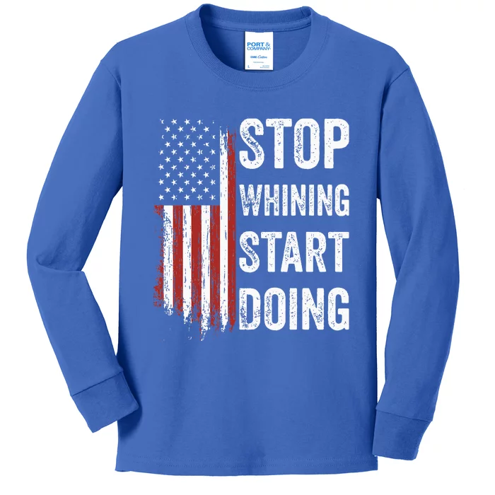 Stop Whining Start Doing Motivational Workout Motivation Kids Long Sleeve Shirt