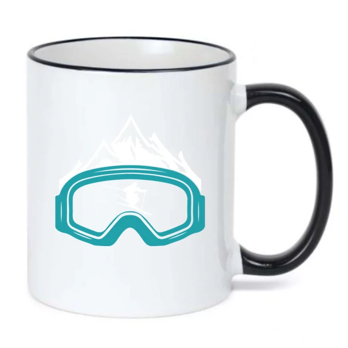 Skiing Winter Sports Gift Skier Ski Mountains Skiing Gift Black Color Changing Mug