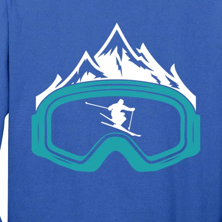 Skiing Winter Sports Gift Skier Ski Mountains Skiing Gift Tall Long Sleeve T-Shirt