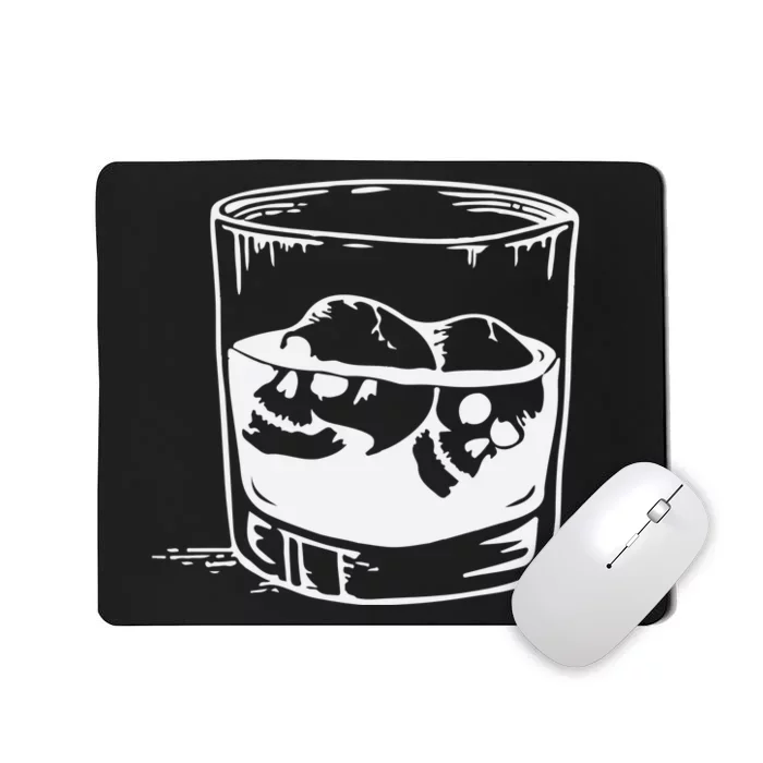 Skull Whiskey Skeleton Drinking Mousepad