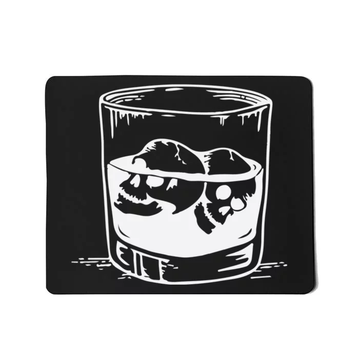 Skull Whiskey Skeleton Drinking Mousepad