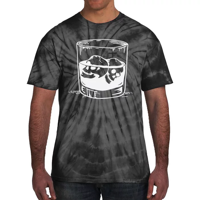 Skull Whiskey Skeleton Drinking Tie-Dye T-Shirt