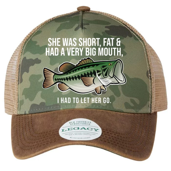 She Was Short Fat And Had A Big Mouth Bass Funny Fishing Legacy Tie Dye Trucker Hat