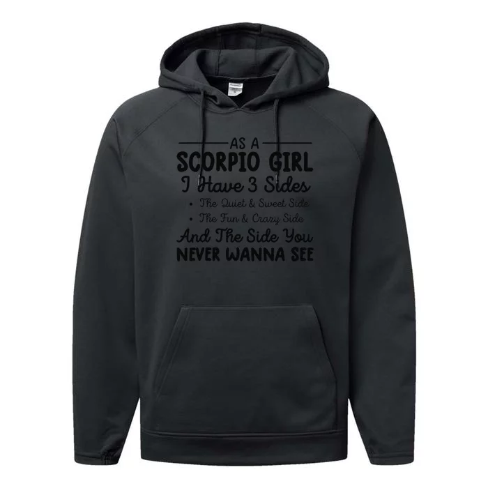 Scorpio wo sarcastic birthday humor Scorpio Performance Fleece Hoodie