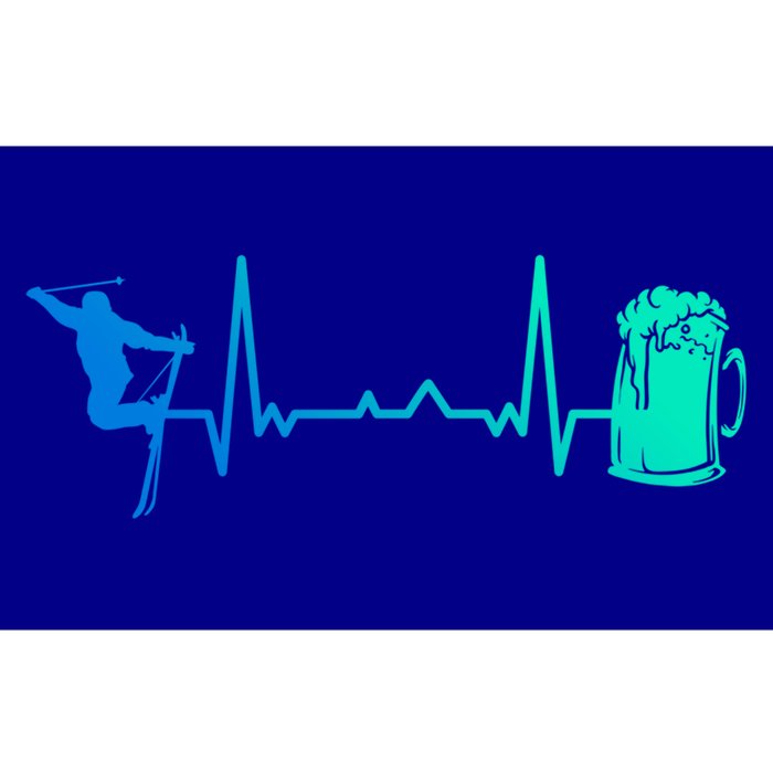 Skiing Winter Sports Heartbeat Ekg Skier Ski Skiing Gift Bumper Sticker