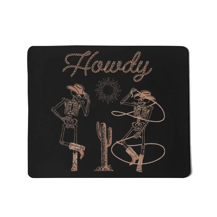 Spooky Western Skeleton Dance Halloween Costume Mousepad