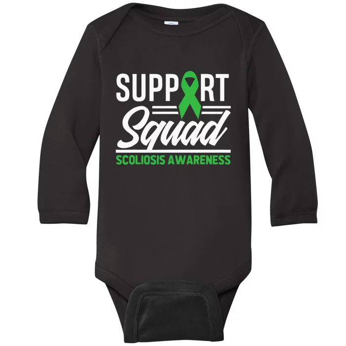 Scoliosis Warrior Support Squad Scoliosis Awareness Baby Long Sleeve Bodysuit