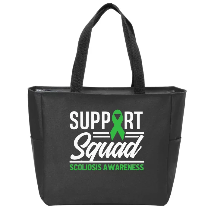 Scoliosis Warrior Support Squad Scoliosis Awareness Zip Tote Bag