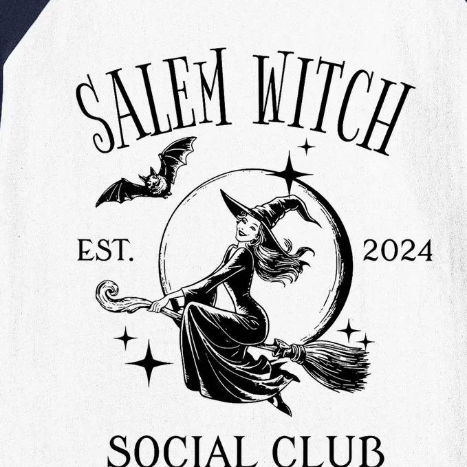 Salem Witch Social Club Est 2024 Witchy Halloween Witch Baseball Sleeve Shirt