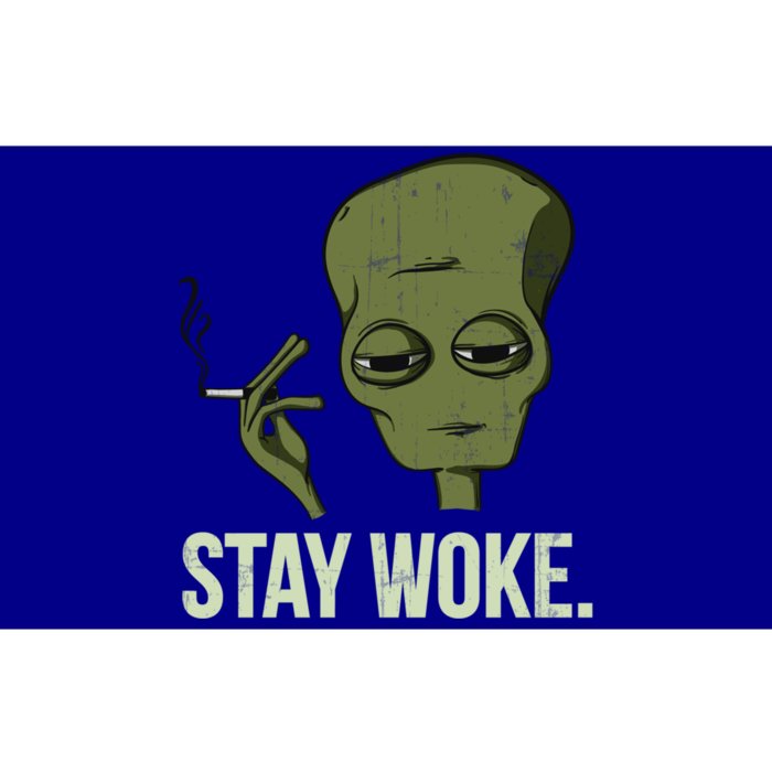 Stay Woke Smoking Alien Funny Chilled Aware Gift Bumper Sticker