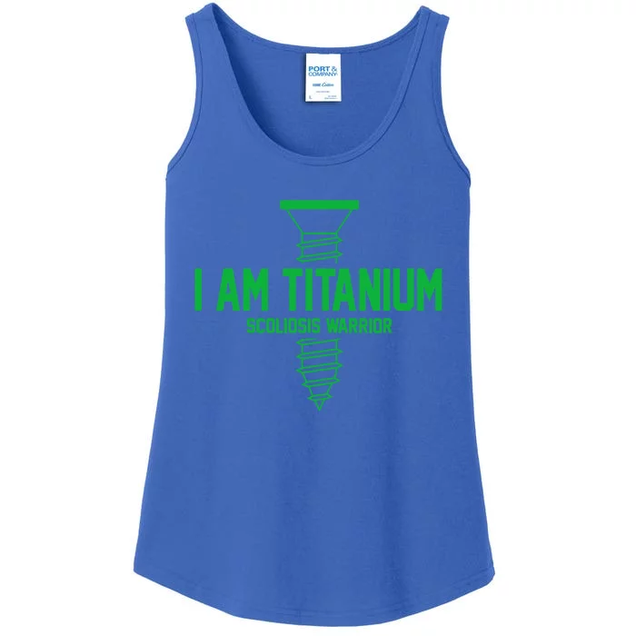 Scoliosis Warrior Scoliosis Awareness Green Ribbon Support Gift Ladies Essential Tank