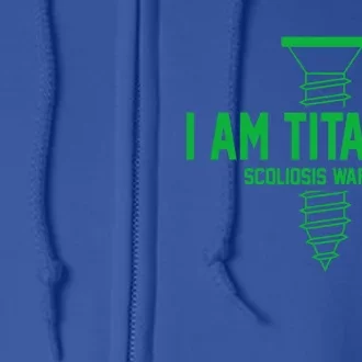 Scoliosis Warrior Scoliosis Awareness Green Ribbon Support Gift Full Zip Hoodie