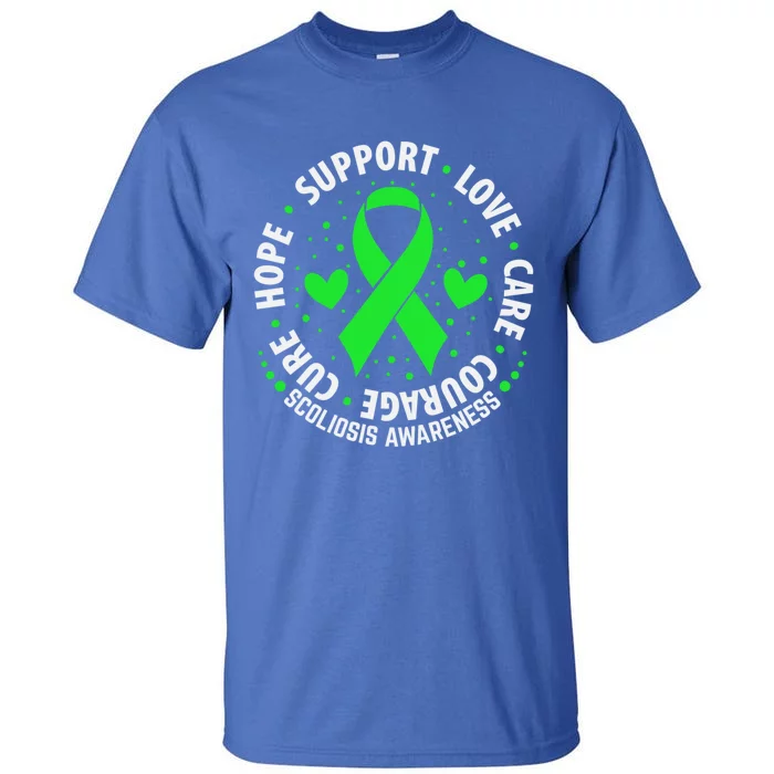 Scoliosis Warrior Survivor Green Ribbon Scoliosis Awareness Gift Tall T-Shirt