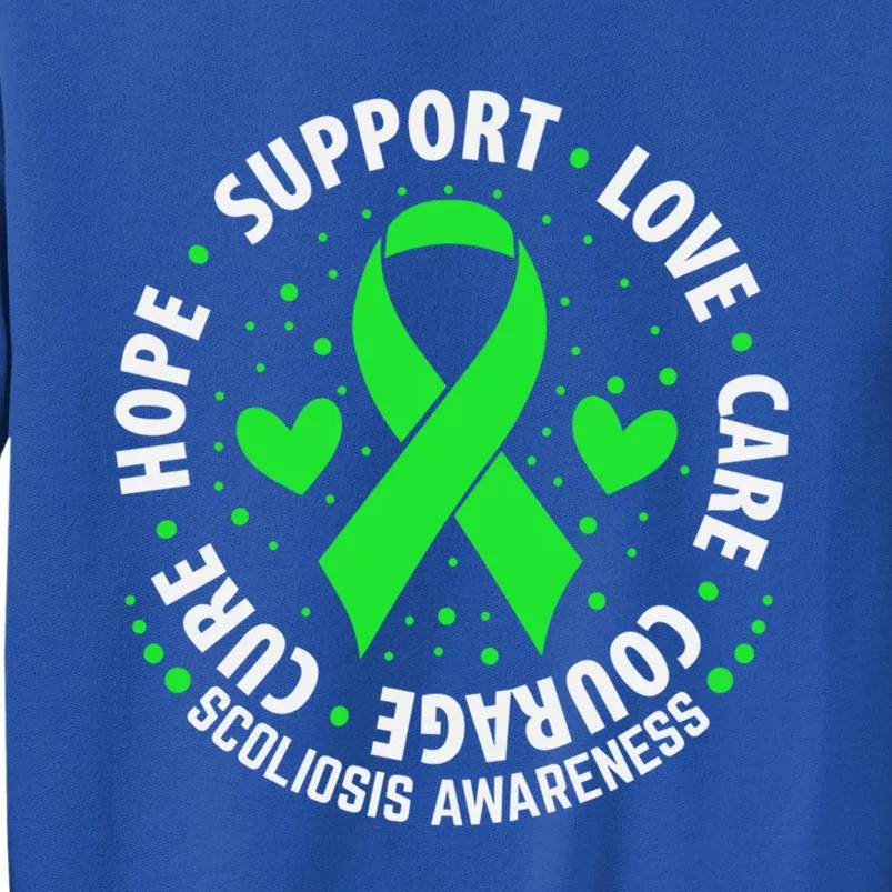 Scoliosis Warrior Survivor Green Ribbon Scoliosis Awareness Gift Tall Sweatshirt