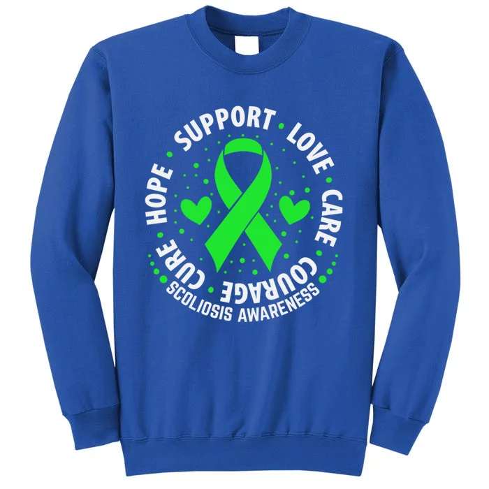 Scoliosis Warrior Survivor Green Ribbon Scoliosis Awareness Gift Tall Sweatshirt