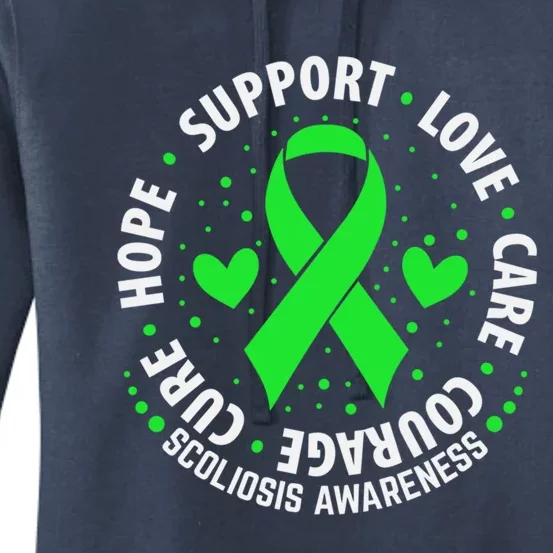 Scoliosis Warrior Survivor Green Ribbon Scoliosis Awareness Gift Women's Pullover Hoodie