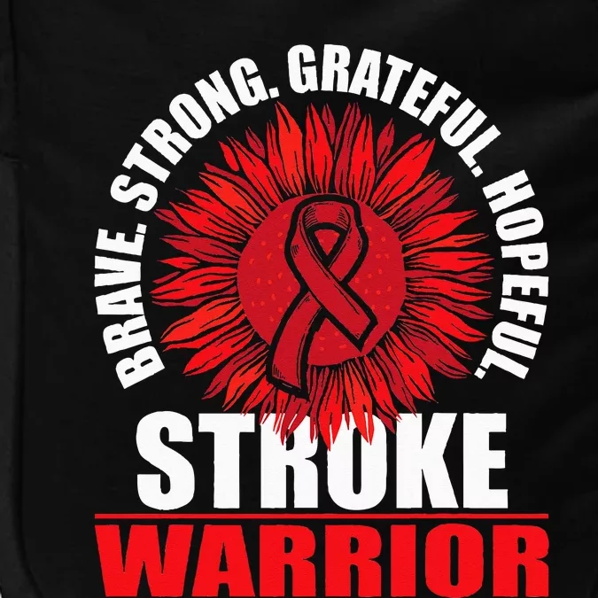 Stroke Warrior Stroke Survivor Red Awareness Ribbon Impact Tech Backpack