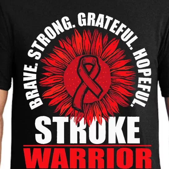 Stroke Warrior Stroke Survivor Red Awareness Ribbon Pajama Set