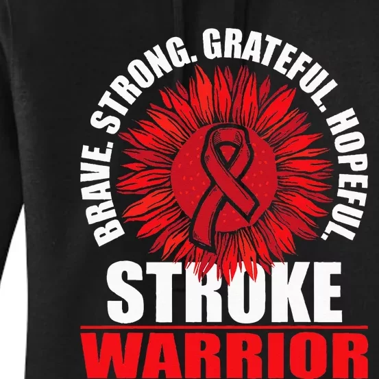 Stroke Warrior Stroke Survivor Red Awareness Ribbon Women's Pullover Hoodie