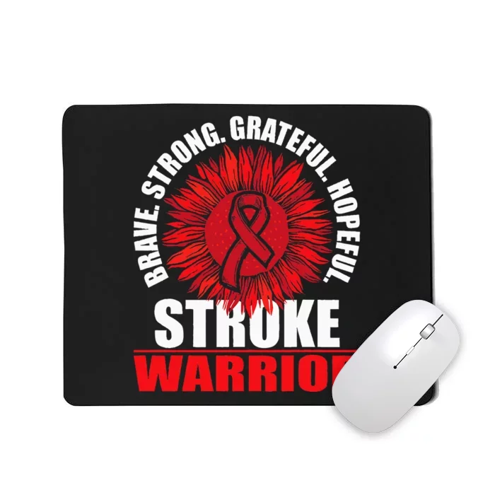 Stroke Warrior Stroke Survivor Red Awareness Ribbon Mousepad