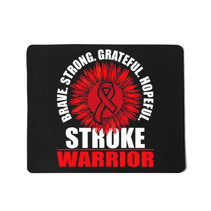 Stroke Warrior Stroke Survivor Red Awareness Ribbon Mousepad