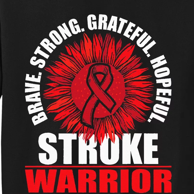 Stroke Warrior Stroke Survivor Red Awareness Ribbon Tall Sweatshirt