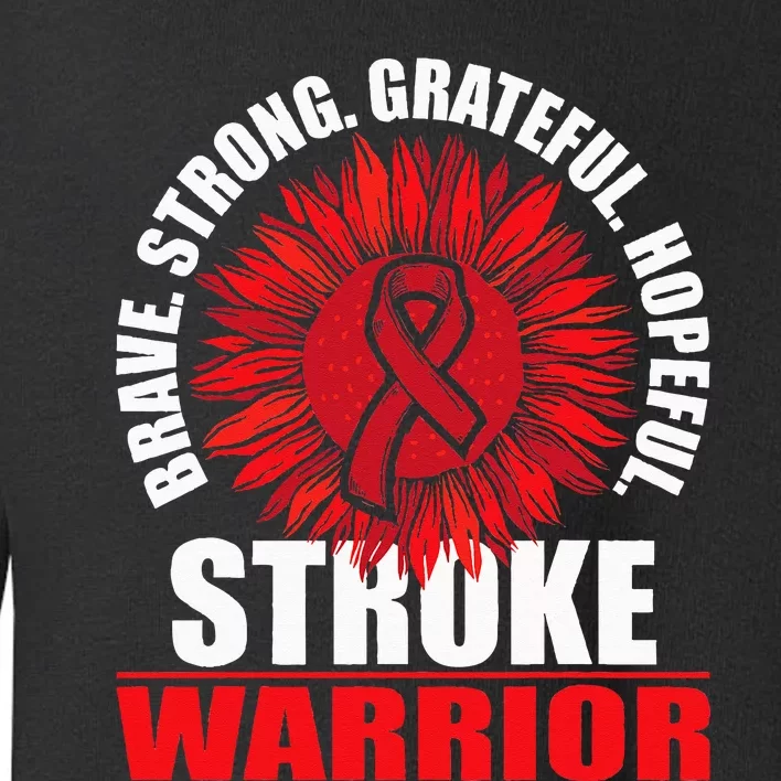 Stroke Warrior Stroke Survivor Red Awareness Ribbon Toddler Sweatshirt