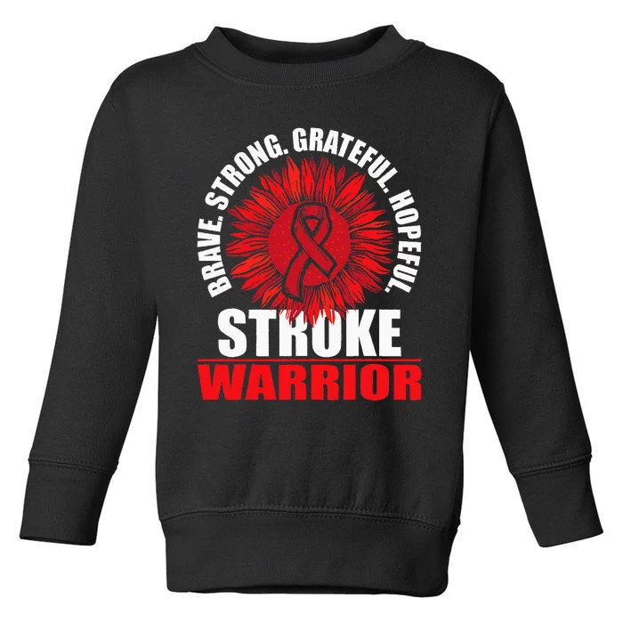 Stroke Warrior Stroke Survivor Red Awareness Ribbon Toddler Sweatshirt