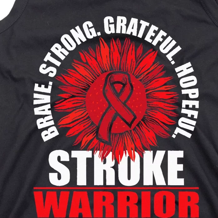 Stroke Warrior Stroke Survivor Red Awareness Ribbon Tank Top