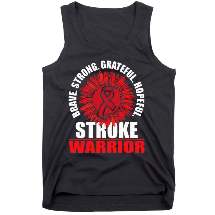 Stroke Warrior Stroke Survivor Red Awareness Ribbon Tank Top