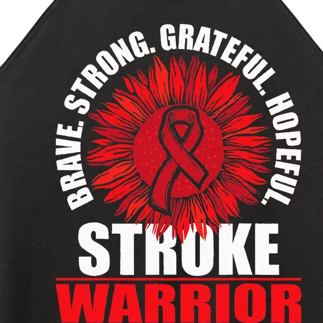 Stroke Warrior Stroke Survivor Red Awareness Ribbon Women’s Perfect Tri Rocker Tank