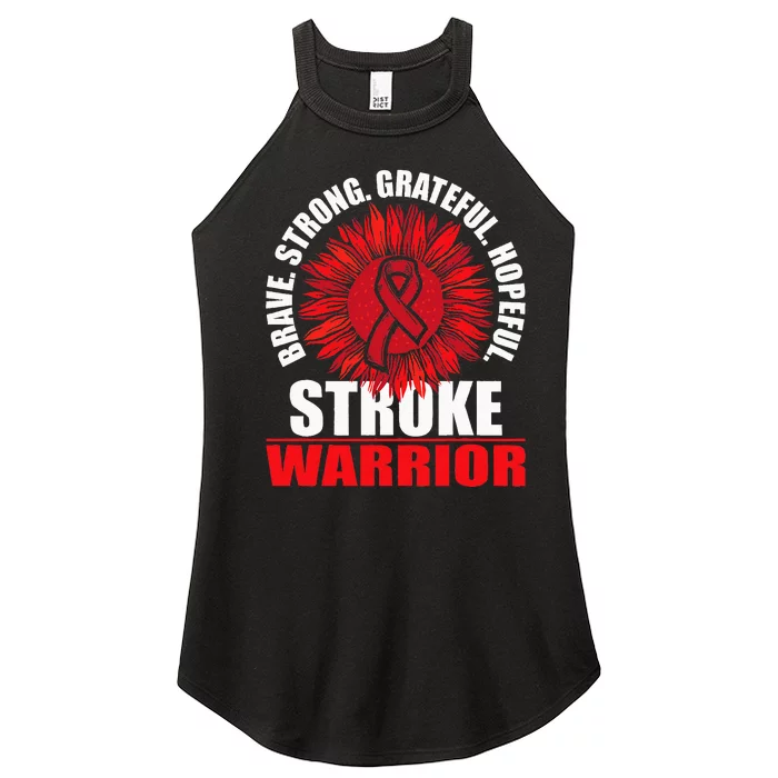 Stroke Warrior Stroke Survivor Red Awareness Ribbon Women’s Perfect Tri Rocker Tank