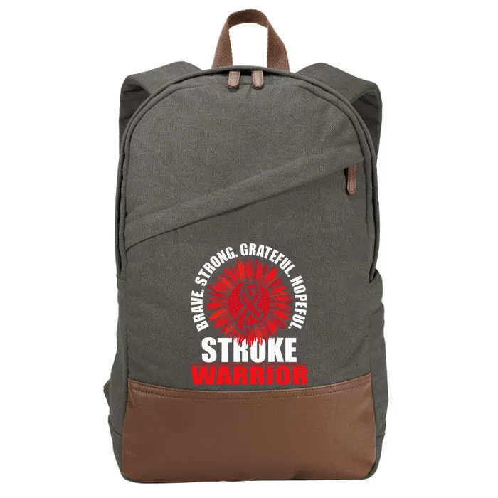 Stroke Warrior Stroke Survivor Red Awareness Ribbon Cotton Canvas Backpack