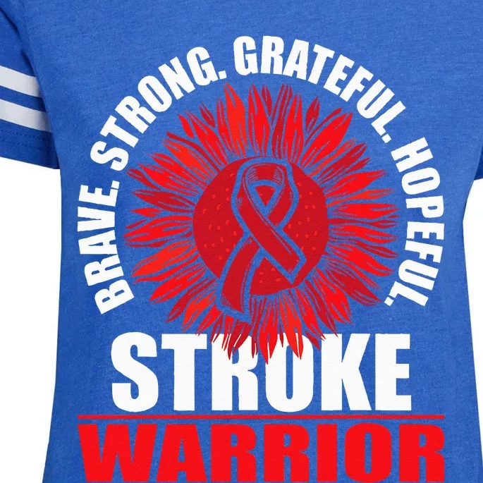 Stroke Warrior Stroke Survivor Red Awareness Ribbon Enza Ladies Jersey Football T-Shirt