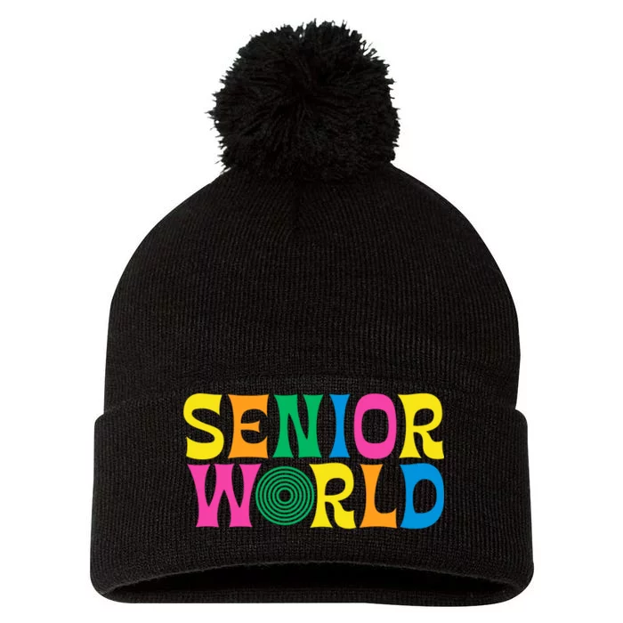 Senior World Pom Pom 12in Knit Beanie