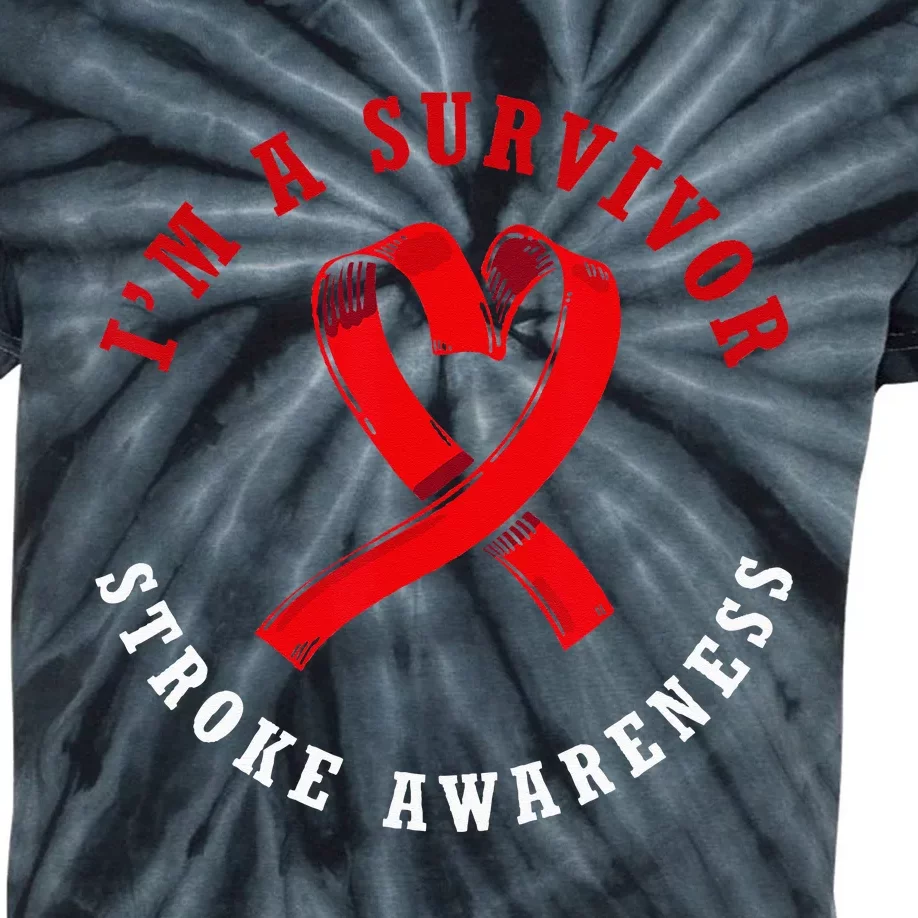 Stroke Warrior Stroke Awareness Im A Stroke Survivor Kids Tie-Dye T-Shirt